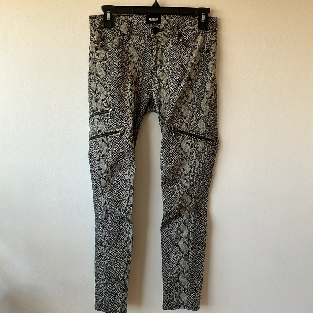Hudson Retro Python Print / Zipper Jeggings - image 2
